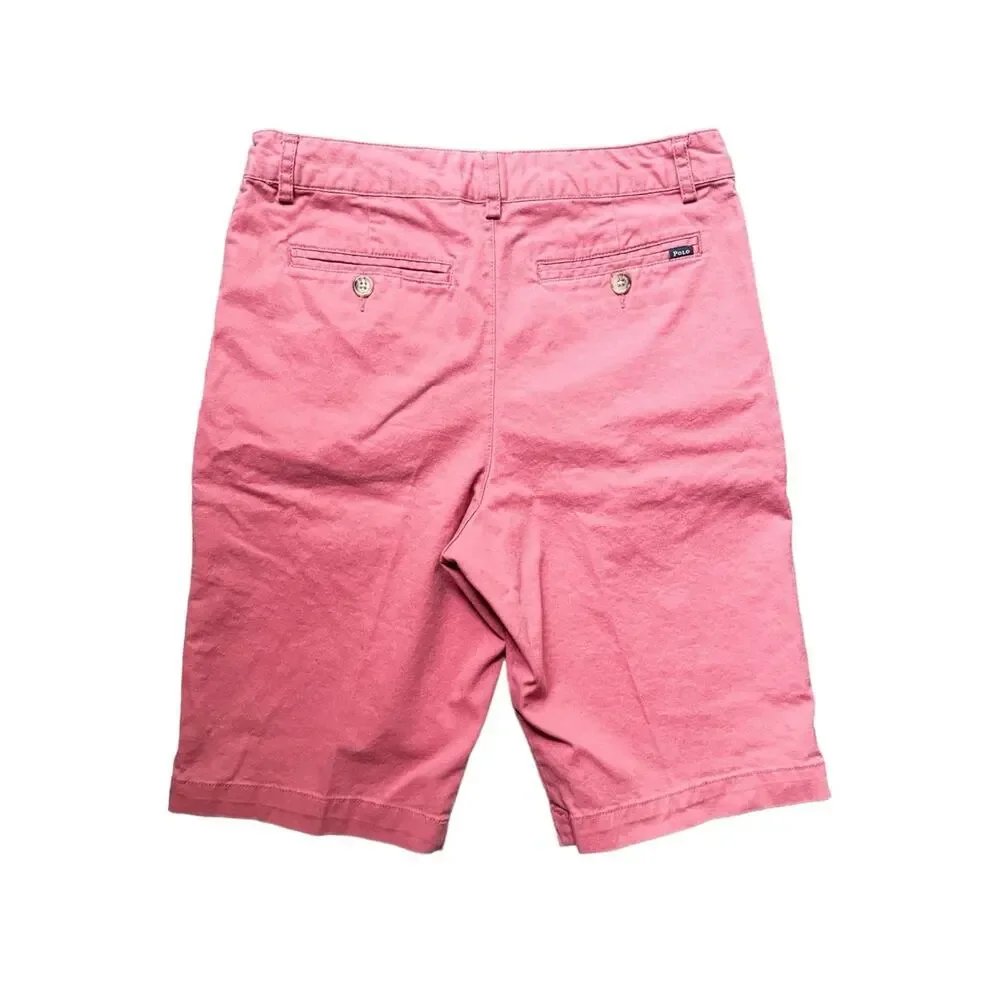 POLO RALPH LAUREN Stretch Classic Fit 9” Seam Chino Shorts Pink Boy Youth 16 XL - Picture 3 of 9